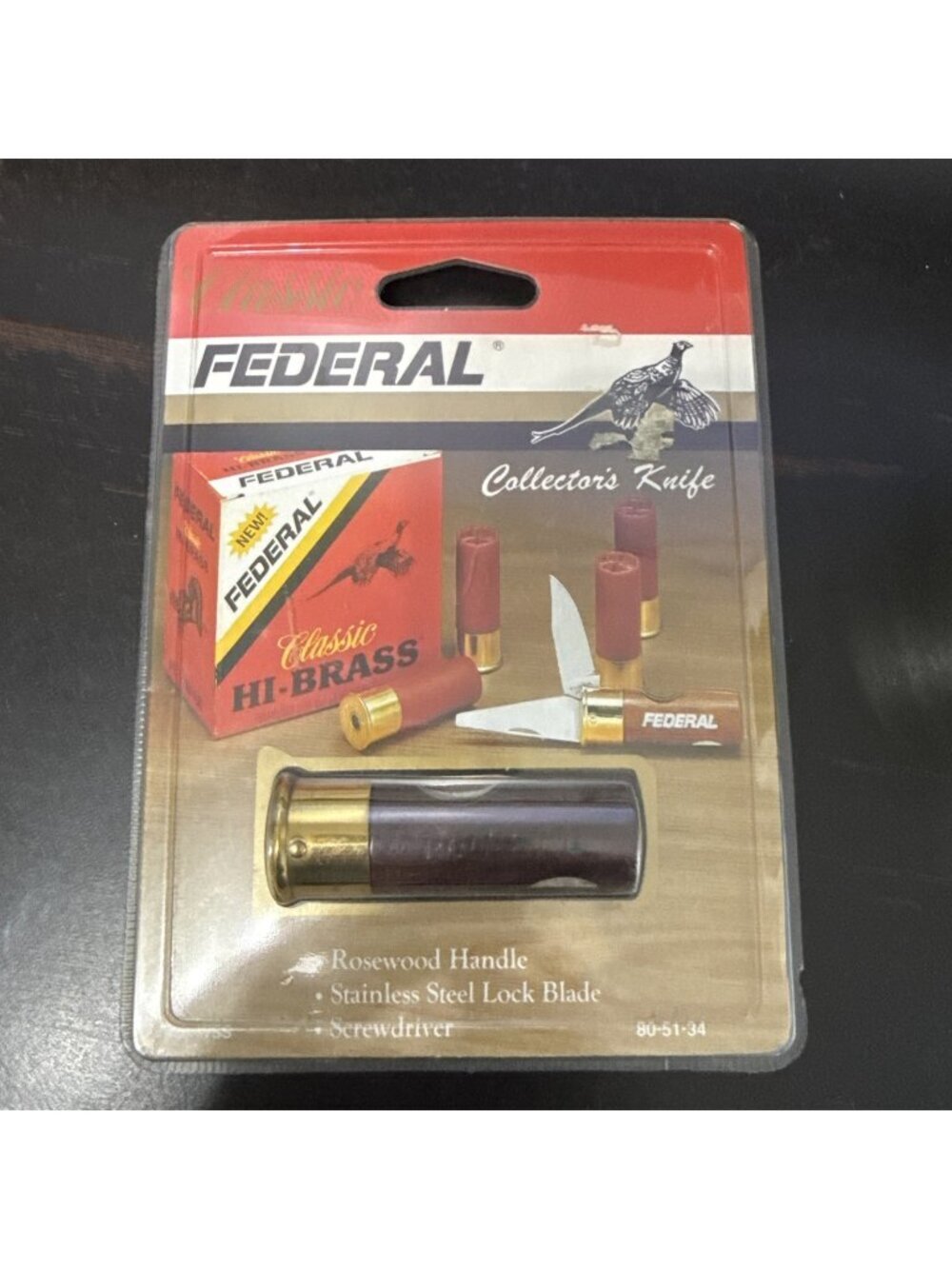 Vintage Federal Shell Classic High Brass Collector's Knife - Sealed Package